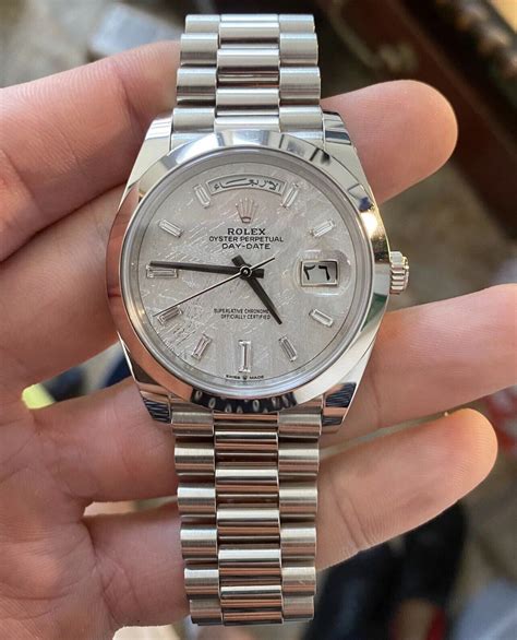 rolex meteorite dial day date for sale|Rolex Day-Date platinum meteorite.